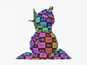 Snowman with signboard 3D Model