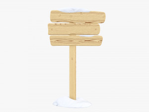Snowy wooden signboards Modelo 3D