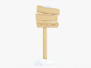 Snowy wooden signboards Modelo 3D