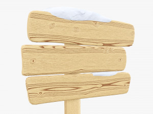 Snowy wooden signboards Modelo 3D