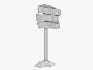 Snowy wooden signboards Modelo 3D
