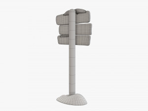 Snowy wooden signboards Modelo 3D