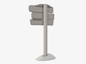 Snowy wooden signboards Modelo 3D