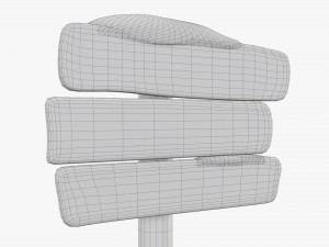 Snowy wooden signboards Modelo 3D