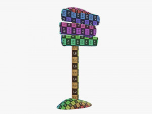 Snowy wooden signboards Modelo 3D
