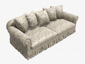 Sofa with five cushions 3D Model