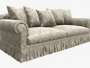 Sofa with five cushions 3D Model