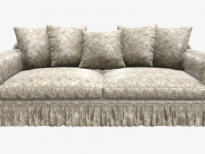 Sofa with five cushions 3D Model