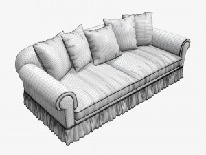 Sofa with five cushions 3D Model