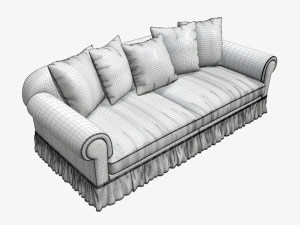 Диван с пятью подушками 3D Модель