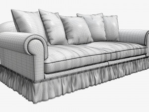 Sofa with five cushions 3D Model