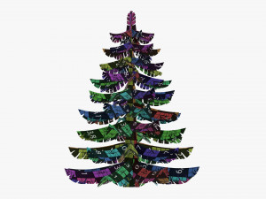 Stylized Christmas fir tree 01 Model 3D