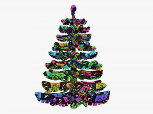 Stylized Christmas fir tree 02 3D Model