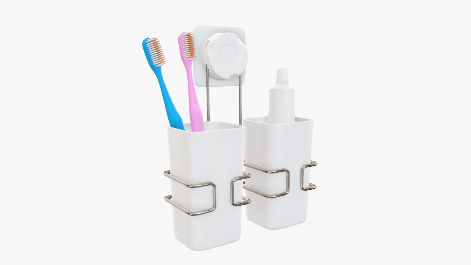 Toothbrush set cups paste holder 3D Model .c4d .max .obj .3ds .fbx .stl .blend