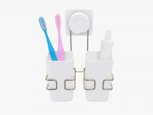 Toothbrush set cups paste holder 3D Model