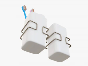 Toothbrush set cups paste holder 3D Model