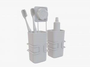 Toothbrush set cups paste holder Modelo 3D
