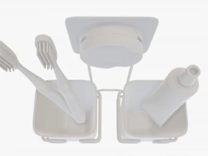 Toothbrush set cups paste holder 3D Model