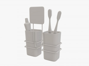 Toothbrush set cups paste holder Modelo 3D