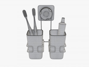Toothbrush set cups paste holder Modelo 3D