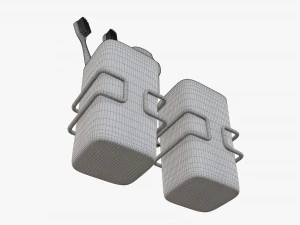 Toothbrush set cups paste holder 3D Model