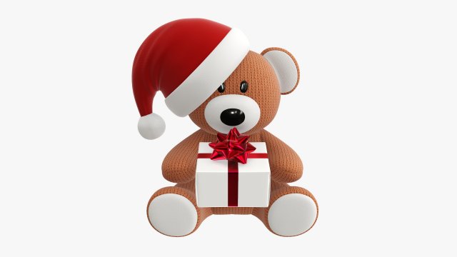 Toy bear with gift Modelo 3D .c4d .max .obj .3ds .fbx .stl .blend 