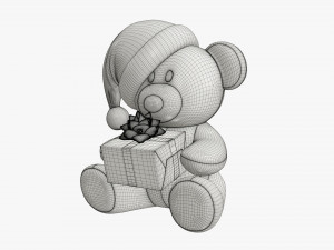 Toy bear with gift Modelo 3D