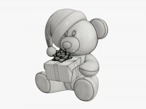 Toy bear with gift 3D Model