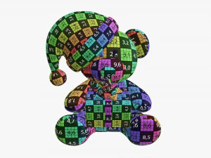 Toy bear with gift 3D Model