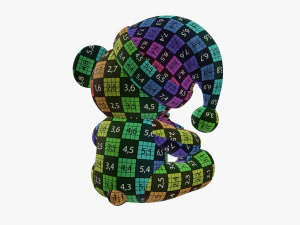 Toy bear with gift 3D Model