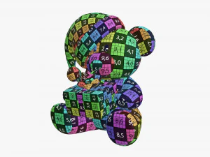 Toy bear with gift 3D Model