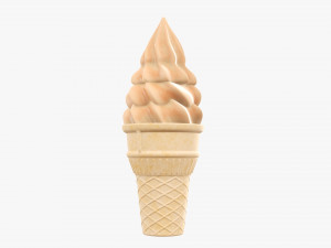 Waffle cone with ice cream 01 Modelo 3D