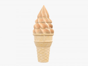 Waffle cone with ice cream 01 Modelo 3D