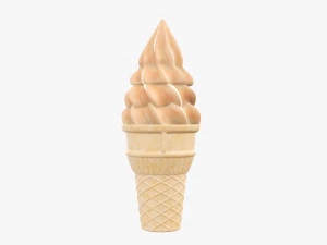 Cono de gofre con helado 01 Modelo 3D