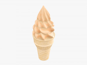 Waffle cone with ice cream 01 Modelo 3D