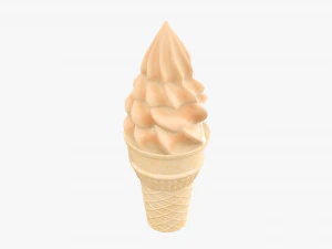 Cono de gofre con helado 01 Modelo 3D