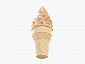 Waffle cone with ice cream 01 Modelo 3D