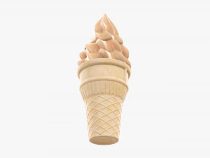 Cono de gofre con helado 01 Modelo 3D