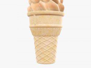Waffle cone with ice cream 01 Modelo 3D