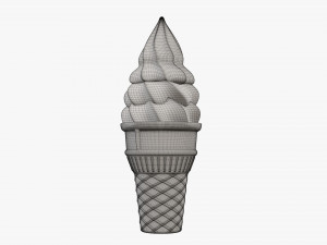Waffle cone with ice cream 01 Modelo 3D