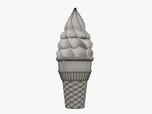 Cono de gofre con helado 01 Modelo 3D