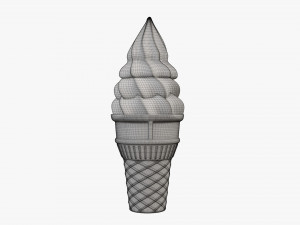 Waffle cone with ice cream 01 Modelo 3D