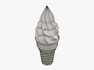 Waffle cone with ice cream 01 Modelo 3D