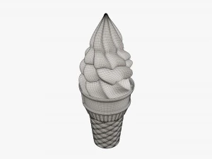 Cono de gofre con helado 01 Modelo 3D