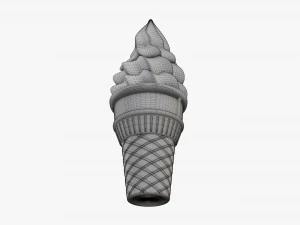 Cono de gofre con helado 01 Modelo 3D