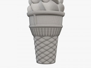 Waffle cone with ice cream 01 Modelo 3D