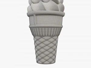 Cono de gofre con helado 01 Modelo 3D