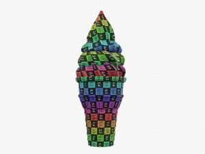 Waffle cone with ice cream 01 Modelo 3D