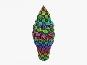 Cono de gofre con helado 01 Modelo 3D