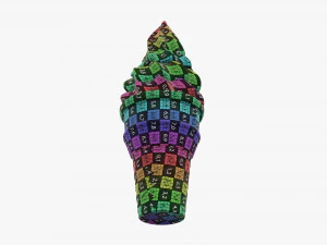 Cono de gofre con helado 01 Modelo 3D